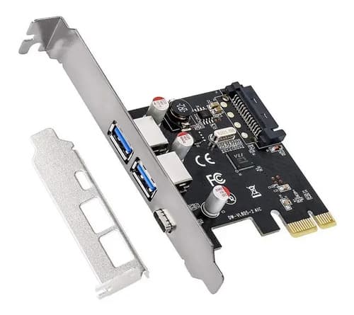 Placa PCIe 2× USB 3.0 + USB-C (low profile) AMITOSAI MTS-PCIEUSBC